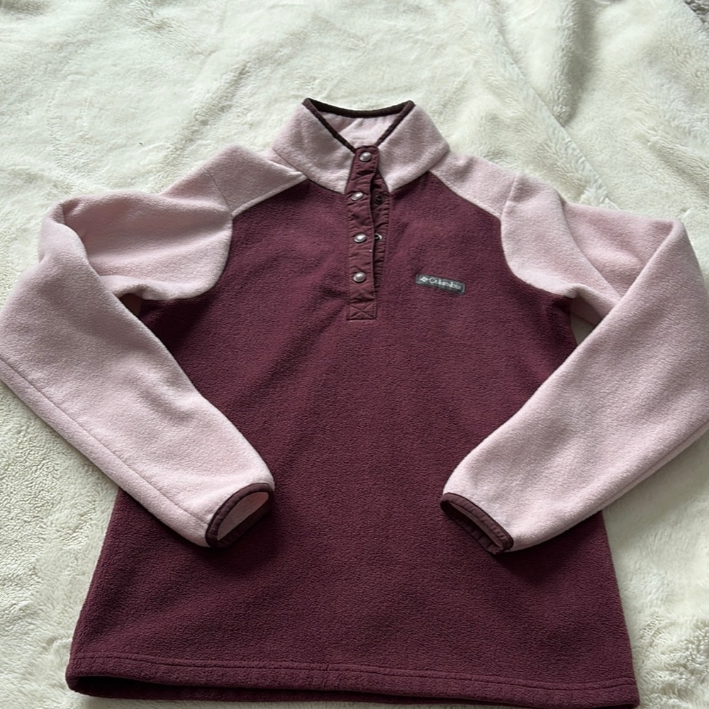 Columbia Women's Cowl Neck Sweater - Burgundy and Pink